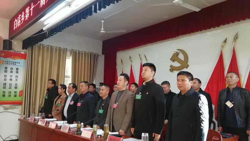 白店乡举行十一届人民代表大会第三次会议 (全体起立唱国歌).jpg